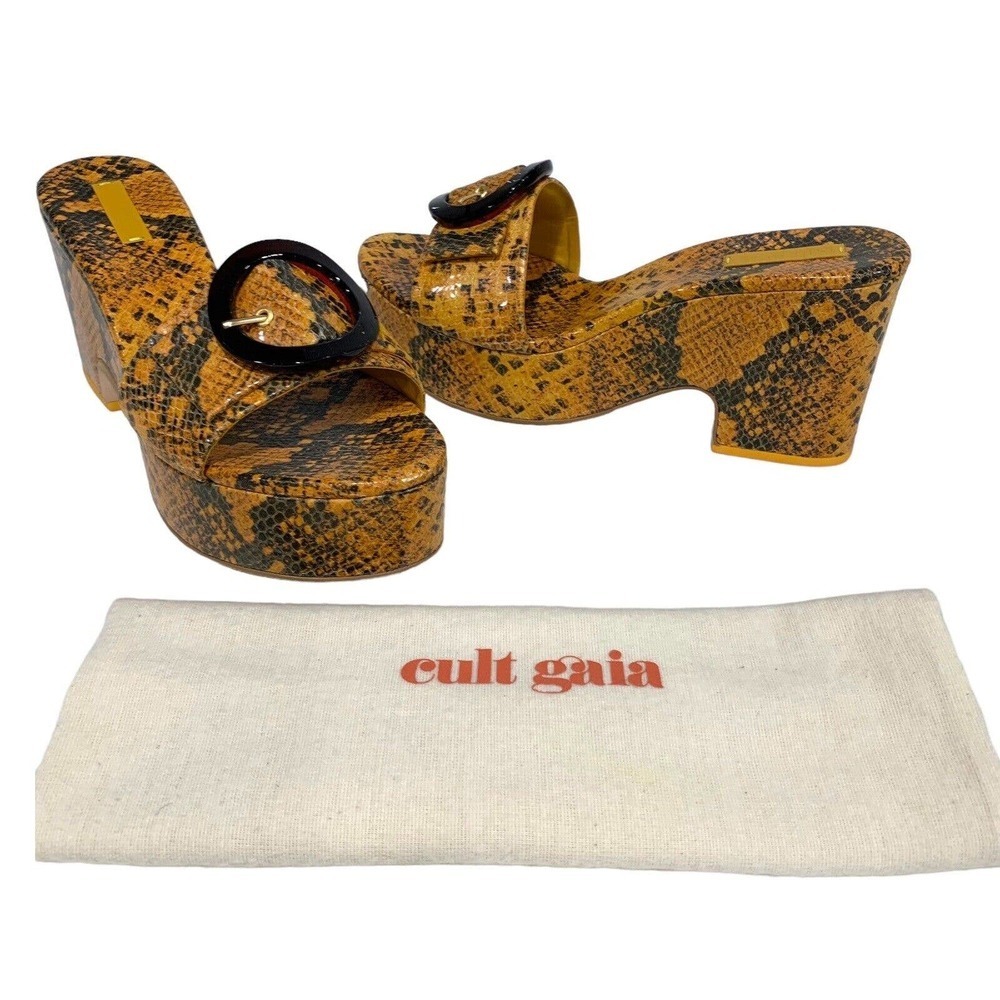 Cult Gaia Yellow and Black Platform Shoes